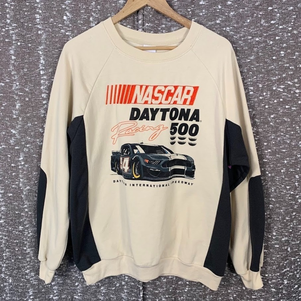 NASCAR Daytona 500 Racing Graphic Print Crewneck Pullover Sweatshirt Men's XL
